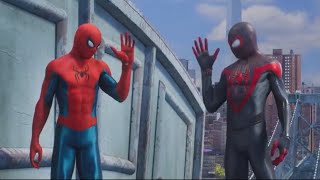 New Red And Blue Suit And Classic Suit Fighting Hunters On The Ship  Marvels SpiderMan 2 [upl. by Lertnahs]