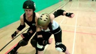 How to Lateral Hip CheckWrapHook in Roller Derby [upl. by Ailesor]