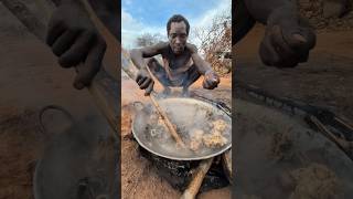 Thats incredible delicious food cooked by bushmen middle of nowhere ‼️😋😲hadzabetribe villagelife [upl. by Aihseket]