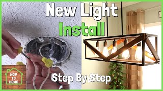 How To Install a Hanging Light Fixture  Dining Room Light Fixture [upl. by Arua]