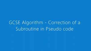 GCSE Algorithm Correction Question [upl. by Reneta]