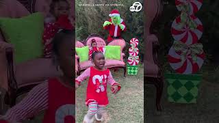 Girls run away screaming after Grinch disrupts holiday photoshoot [upl. by Callista933]