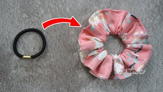 EASIEST Scrunchies I’VE EVER SEWN 😍 GREAT FOR BEGINNERS DIY Scrunchies with Hair Tie [upl. by Akisej]