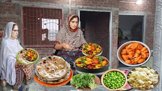 Village Life  Sham Ka Special Khana Aloo Methi Matar Recipe Tandoori Roti  Irmas Pakistani family [upl. by Ailahtan947]