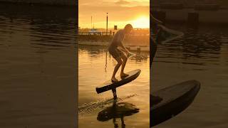 SUNSET FLATWATER PADDLE UP  GEAR sabfoil Torpedo 90l  Leviathan 1150  F663K  S325 foiling [upl. by Atteloj]