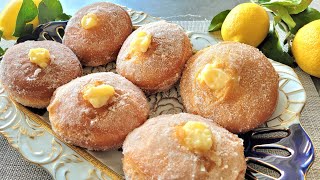 BOMBOLONI WITH STUFFED LEMON CREAM  بهترین پیراشکی کرمدار لیمویی [upl. by Oremo568]