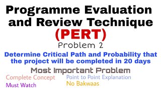 14 Programme Evaluation and Review Techniques PERT  Problem2  Complete Concept [upl. by Harsho]