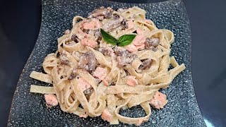 Recette de tagliatelle au saumon recette facile et simple👌🏽 [upl. by Seif611]