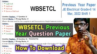 WBSETCL Previous Year Question Paper  WBSETCL Syllabus 2023  WBSETCL Interview Questions [upl. by Gilboa]