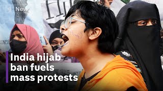 We have no option but to protest Thousands march against India’s hijab ban [upl. by Tamsky]