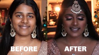 BEFORE AND AFTER MAKEUP TRANSFORMATION ON DARK SKIN MODEL [upl. by Dnomhcir]