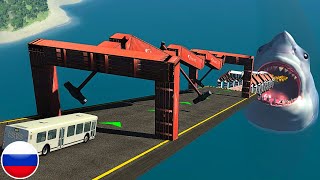 СКОРОСТНОЙ СПУСК С ПРЕПЯТСТВИЯМИ С ГОЛОДНЫМ АКУЛА BeamNG Drive [upl. by Wilkie]