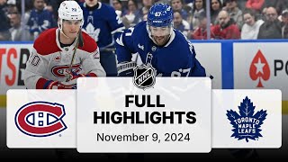 NHL Highlights  Canadiens vs Maple Leafs  November 09 2024 [upl. by Fulbright]