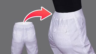 How to sew half elastic waistband  elastic back waistband [upl. by Walt152]