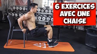 6 exercices avec une chaise entrainement complet à la maison [upl. by Downs]