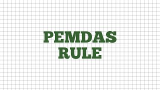 PEMDAS Rule [upl. by Oivatco]