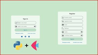PAGINA DE LOGIN E CADASTRO COM PYTHON  FLET [upl. by Anawak]