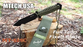 MTECH USA Army Green Fixed Blade Survival Knife MT528C [upl. by Cj]