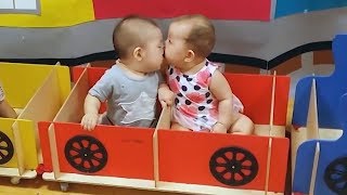 Funny babies kissing Compilation 2018 [upl. by Ilrahs]