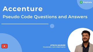 Accenture Pseudo Code Questions and Answers [upl. by Flossi]