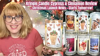 Kringle Candle Cypress amp Cinnamon Review  Christmas Launch News Starts Tomorrow [upl. by Ayoras715]