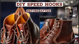 I installed my own speed hooks on my shell cordovan boots [upl. by Annunciata961]