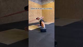 Remo con banda en plancha lateral  side plank banded row [upl. by Nrehtac]