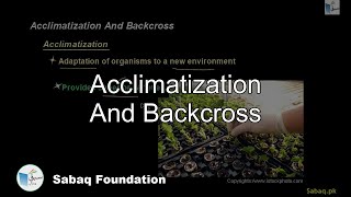 Acclimatization And Backcross Biology Lecture  Sabaqpk [upl. by Imuyam]