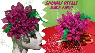 How to make a sinamay flower fascinator with a net detail [upl. by Gere]