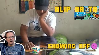 Alip Ba Ta  PLAYING GUITAR and SOLVING RUBIKS CUBE  First Time Reaction Wow [upl. by Armmat]