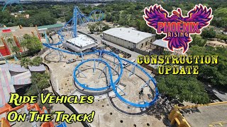 Busch Gardens Tampa Bay Phoenix Rising  General Park Construction Update 52224 Ride Vehicles On [upl. by Shama371]