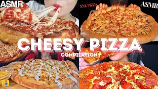 CHEESY PIZZA MUKBANG ASMR COMPILATION  BIG BITES  EATING SOUNDS [upl. by Nuahsor]