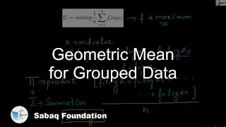 Geometric Mean for Grouped Data Statistics Lecture  Sabaqpk [upl. by Marcille]