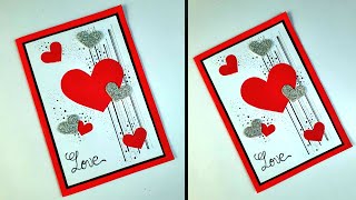 DIY beautiful Valentines day card  Happy valentines day card  Greeting card for Valentines day [upl. by Nerin]