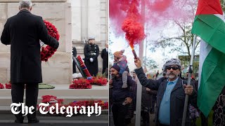 In full Largest UK proPalestinian protest coincides with Armistice Day [upl. by Sewoll]