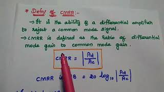 Differential Amplifier  Definition CMRR Features  Applications [upl. by Gnilrets]