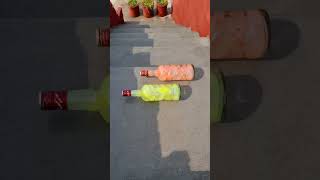 Orange Vs Yellow Breaking glass bottles Crushing Crunchy amp soft things shorts asmr satisfying [upl. by Nirrok824]