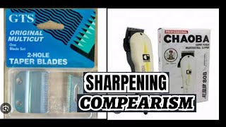 HOW TO SHARPENING CORDLESS CLIPPER BLADES\COMPEARISM\CHAOBA amp GTS BLADES\TUTORIALPro [upl. by Ecienal941]