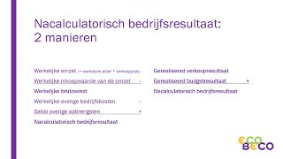 Voor en nacalculatorisch bedrijfsresultaat verkoopresultaat budgetresultaat  Bedrijfseconomie VWO [upl. by Catharine]