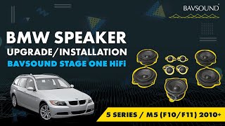 BMW Speaker UpgradeInstallation  5 Series  M5 F10F11 2010  BAVSOUND Stage One HiFi [upl. by Ru]