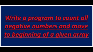 count all negative numbers and move to beginning of a given array and find average of pos Malayalam [upl. by Onin577]