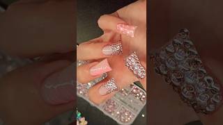 Rhinestone Frenchie  Animal Print NailDesign 💅✨️ nailart nails nailtutorial [upl. by Wilone]