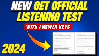 OET Official Listening Test 2024 With Answer Key For Doctors amp Nurses [upl. by Ikcaj]