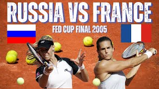 2005 FED CUP FINAL RUSSIA VS FRANCE  WOMENS SINGLES TENNIS  ELENA DEMENTIEVA VS AMELIE MAURESMO [upl. by Eimmas513]