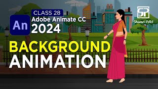 Adobe Animate CC 2024 Advance Level Background Animation  2D Animation  2D Cartoon  Hindi [upl. by Kyrstin]