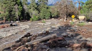 S Fork of Santa Ana River at 7 oaks rd Bridge blown out Camp Wasewagan 82123 [upl. by Llerref]