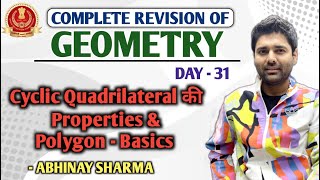 Cyclic Quadrilateral amp Basics of Polygon in Geometry  Day  31  By Abhinay Sharma Abhinay Maths [upl. by Ylam]