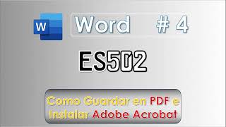 Word Cap 4 Como Guardar en PDF e Intalar Adobe Acrobat 2024 en Office 2021 [upl. by Joseph517]