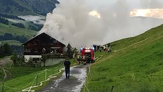 Feuerwehr Hittisau Gebäudebrand in Sibratsgfäll Hochegg am 22923 [upl. by Ezara761]