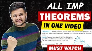 Class 10 Theorem Complete Syllabus  in 40 minutes  Theorem Class 10 Maths CBSE 2024 Boards [upl. by Ahsirk93]